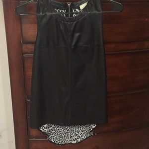 Faux black leather shirt